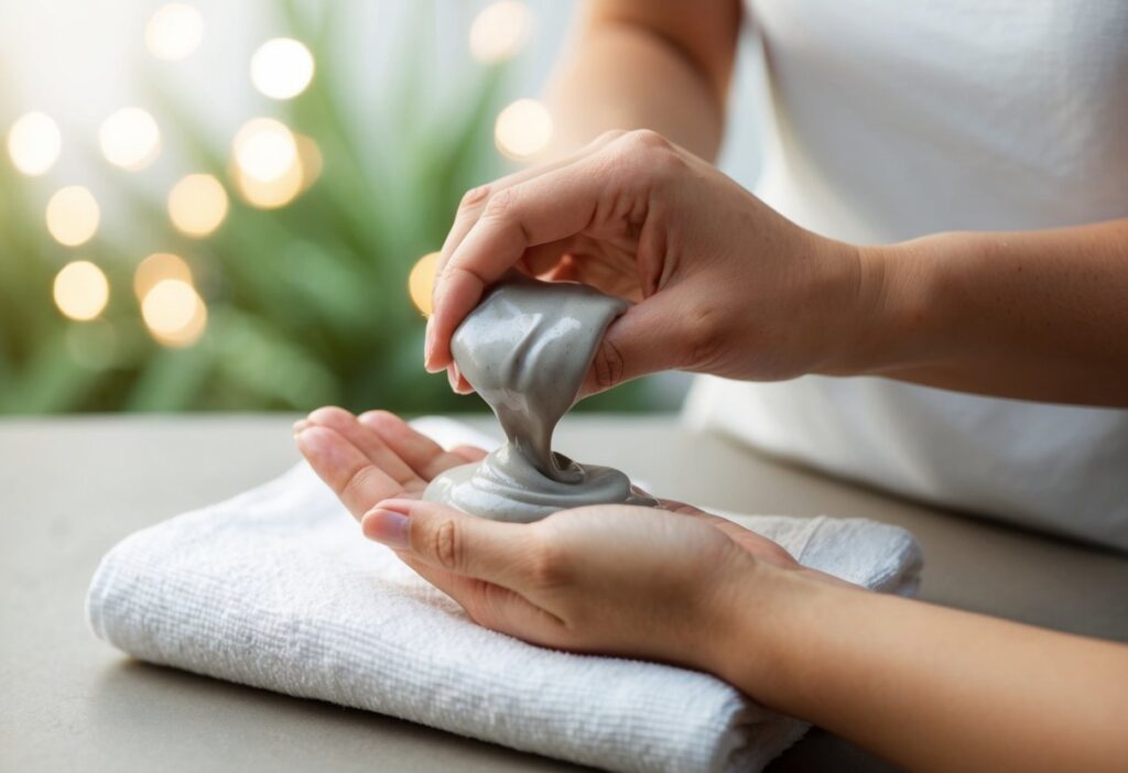 human appling clay cleansers