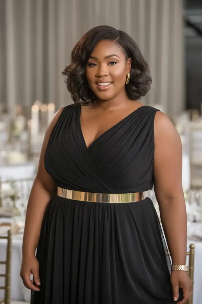 Plus Size Black Wedding Guest Outfit