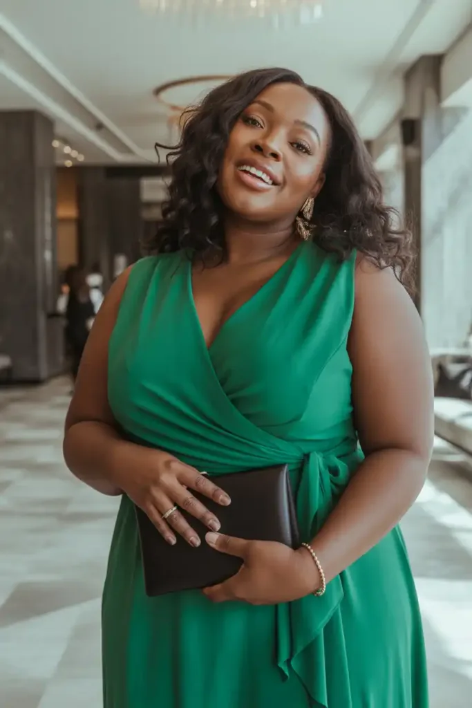 Black Women's Plus Size Wedding Guest Outfit